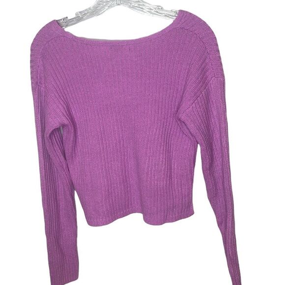 Wild Fable Ribbed Purple V Neck Sweater. Size Small. - Picture 4 of 6